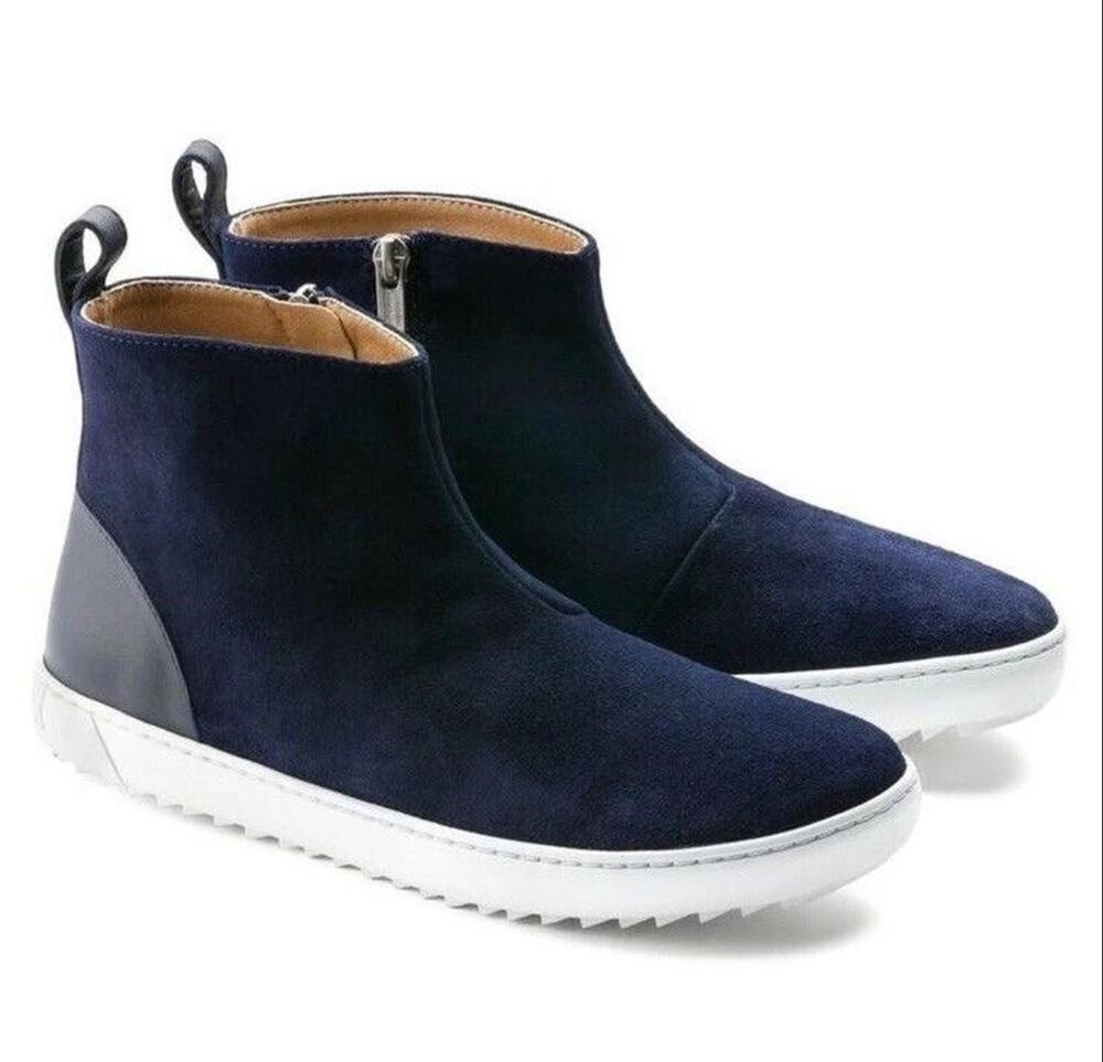 Birkenstock Myra Navy Blue Suede Ankle Booties High Top Sneakers EU 38 US 7–7.5